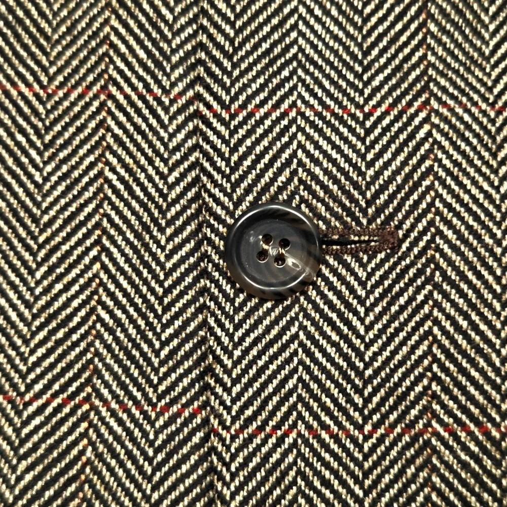 Canali Loro Piana Cashmere Wool Herringbone Sport Coat Mens 42L Brown Blazer